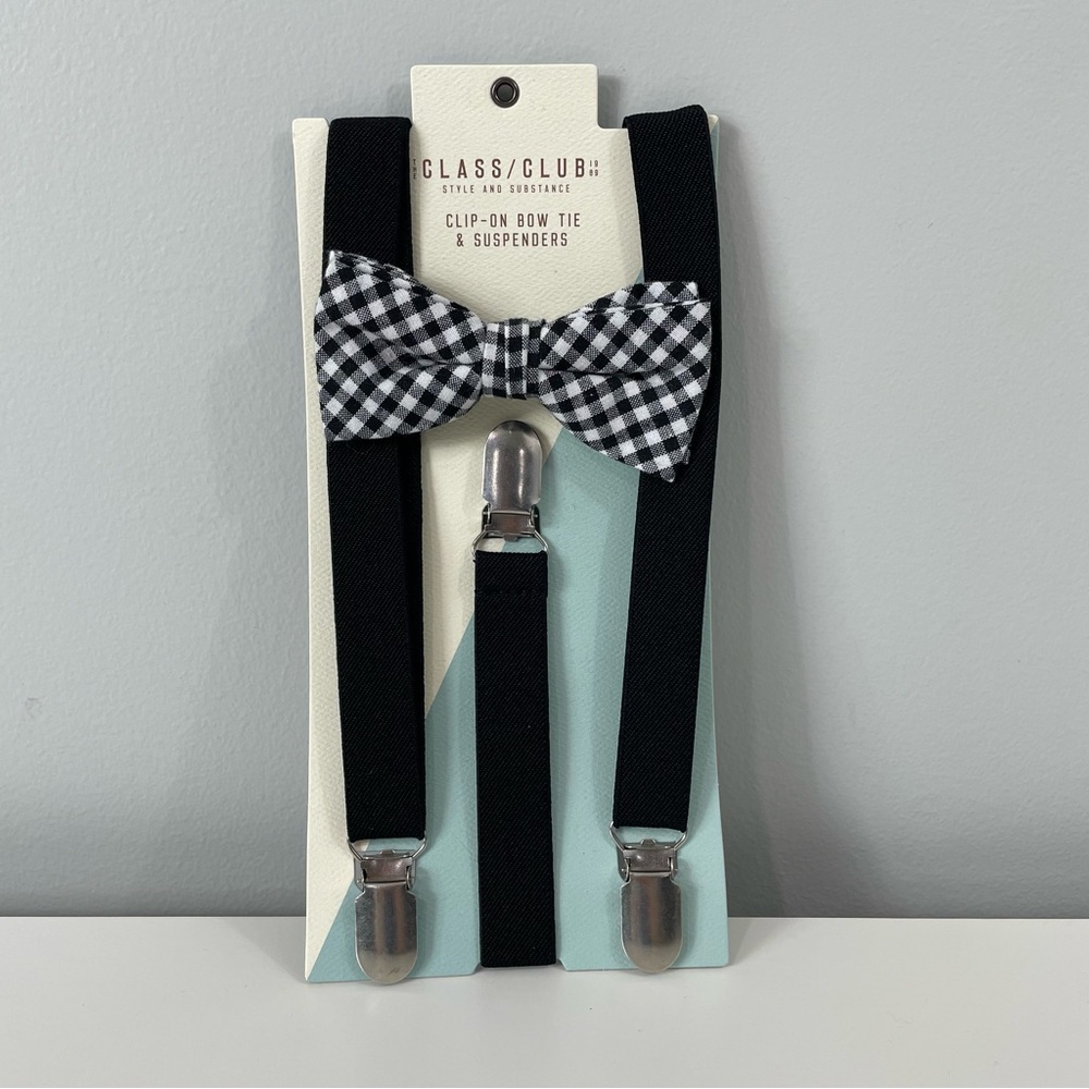 Boy’s Clip-on Bow Tie & Suspenders set